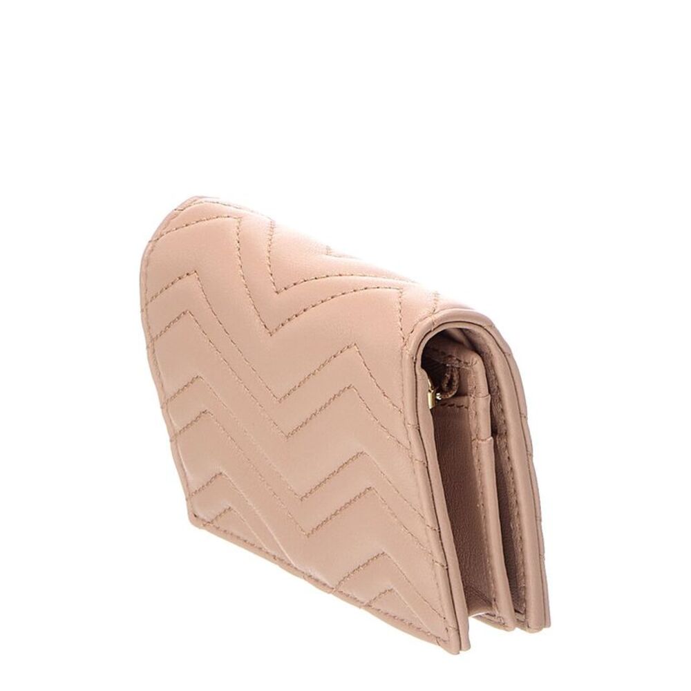 Gucci Gg Marmont Leather Card Case, Beige - Picture 2 of 4